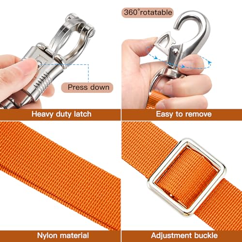Cross Ties for Horse, Heavy Duty Nylon Trailer Tie - color: Orange