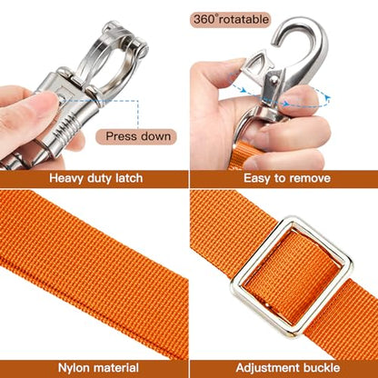 Cross Ties for Horse, Heavy Duty Nylon Trailer Tie - color: Orange