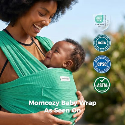 Momcozy Baby Wrap Carrier, Easy-On 2-Piece Design, Air Mesh Cooling - color: Air Mesh-Lake Green