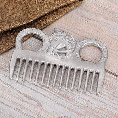 Metal Horse Comb Portable Horse Mane and Tail Comb Horse Grooming Comb Livestock Comb for Cleaning Hair Removing Loose Undercoat Knots