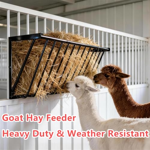 Wall Mounted Hay Feeder & Blanket Holder, 63" 67 Gal Heavy Duty Steel Hay Rack for Horse Stall, Goat Shed, Sheep Barn, Organizer for Feeding and Storage - size: 63 in