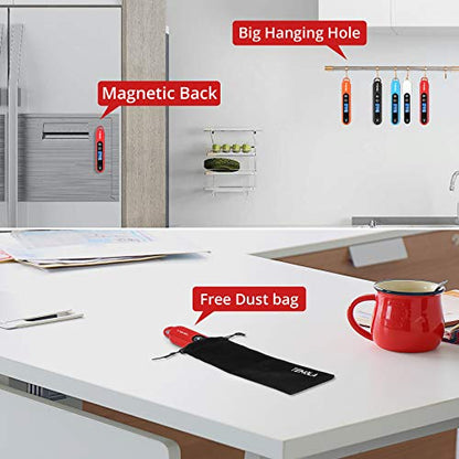 Meat Thermometer for Cooking, Instant Read Food Thermometer with Backlight Waterproof, Kitchen Digital Candy Thermometer for Grill BBQ Baking Water Milk Smoker Oil Deep Fry Liquids Turkey - color: Bright Red