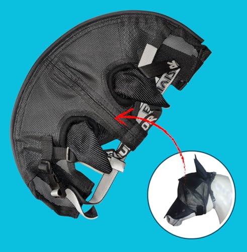 Solar Vizor Horse Fly Mask with Ear and Nose (Size Pony), Innovative Design - 100% UV Eye Protection for Horses with Uveitis, Photosensitivity, Ulcer, Head Shaking, Protects from Flies, Insects, Dust - size: PONY