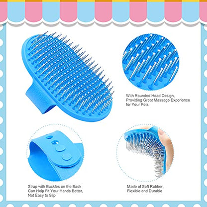 Rabbit Grooming Kit, Rabbit Brush for Shedding with Bunny Nail Clipper, Rabbit Nail Trimmers with Pet Combs for Hamster Guinea Pig Ferret by KALAMANDA - color: Blue