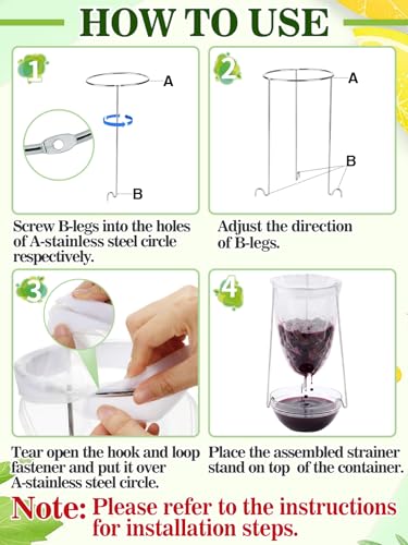 2 Sets Stable Jelly Strainer Stand with 3 Strainer Bags