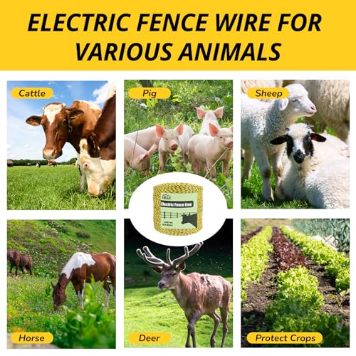 RIOOP Electric Fence Wire Polywire 3366 Feet/1026Meters - size: 3366 Feet/1026Meters