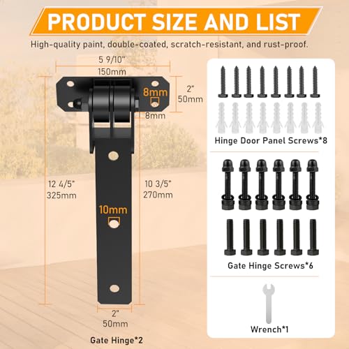 Heavy Duty Gate Hinges, 900 Lbs Capacity and Sealed Built-in Ball Bearings