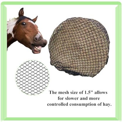 Round Bale Hay Net, Slow Feeder,1.5 Inch Mesh,5x5 ft for Horses
