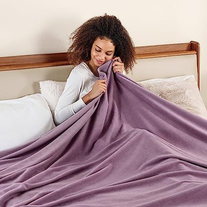 Berkshire Blanket Microfleece King Size Bed Blanket Lavender, Lightweight Soft Breathable Plush Micro Fleece Blanket for Bed Couch Sofa, 90x108 Inches - color: Lavender, size: King/Cal King