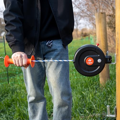 Electric Fence Gate Handle, Built in Diameter 6mm Electric Rope, Length 10M | Retractable, Enter and Exit Without Power Interruption, Uv Resistant, Highly Insulated, Easy To Install, 180° Installation - size: Wire Gate Handle - 10M
