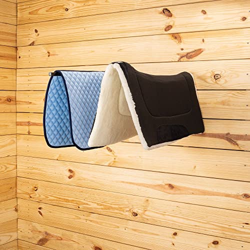 EASY-UP Heavy Duty Single Blanket and Saddle Pad Rack | Space-Saving Organization for Your Tack Room | Mountable and Stackable Design | Set of 2 | Color Black