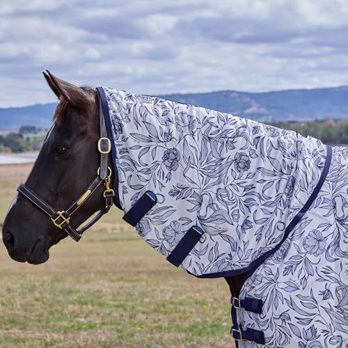 WeatherBeeta ComFiTec Limited Edition Fly Sheet Combo, White/Navy Floral Print, 78" - size: 78"