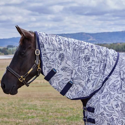 WeatherBeeta ComFiTec Limited Edition Fly Sheet Combo, White/Navy Floral Print, 78" - size: 78"