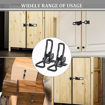 8Pack Heavy Duty Toggle Clamp Latch 4003 Style, Black Toggle Clamps | 1320lb Capacity Pull Clamp Adjustable Quick Release Hasp Clamps,Metal Toggle Latches Catch for Smoker Door Tool Box Trunk Jig - color: Black-4pcs