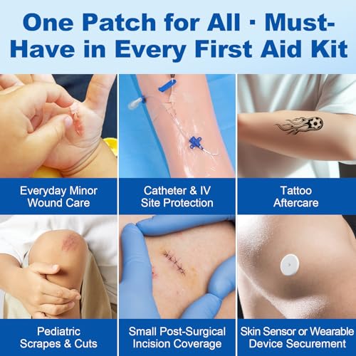 Dimora Waterproof Adhesive Bandages with Pad, Transparent Film Dressing 4x4 inch 25 Packs, Clear Bandage Tape for Wound Care, Fragile Skin and Swimming,IV Shield, Tattoo Aftercare - size: 4x4 Inch