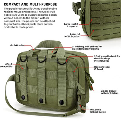 LIVANS Medical Bag, First Aid Bag Empty for Emergency & Trauma Kits - color: Army Green