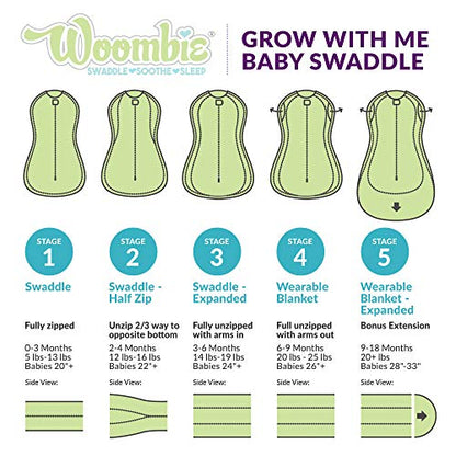 Woombie Grow with Me Baby Swaddle, Convertible Swaddle Fits 0-9 Months, Expands to Wearable Blanket for up to 18 Months, Mandala Multi - color: Mandala Multi, style: Grow With Me
