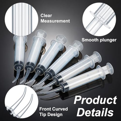 Zhengmy 100 Pcs Dental Syringe, Curved Tip,Without Capacity Scale, 12ml - style: Curved Tip ,Without Capacity Scale