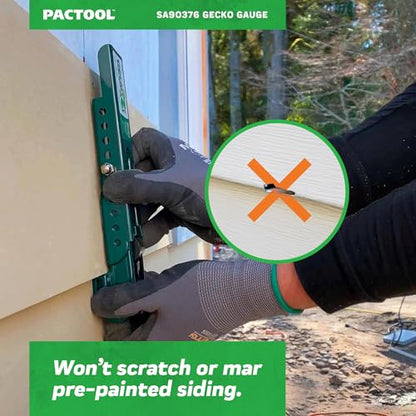 PacTool Gecko Gauge for Engineered Wood Siding - 7/16" Thick, 2-Pack Clamps - size: 7/16” Thickness for LP Siding, style: STANDARD