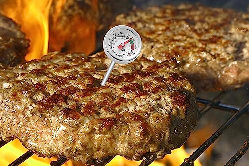 2 Pack Instant Read Pocket Milk Frothing Thermometer with1 inch Dial 5 inch Probe Clip,Best Instant Read Food for The Coffee Drinks,Chocolate Milk Foam (Color Dial)