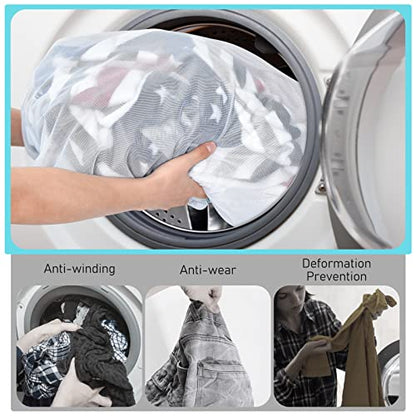 OTraki Large Mesh Laundry Bags 28x35 inch Zipper Mesh Lingerie Bags for Washing Delicates Net Laundry Mesh Bag Machine Washable for Dorm Hotel Camp Don't Drying, Melting 140-176℉, White - size: 28 x 35 inch