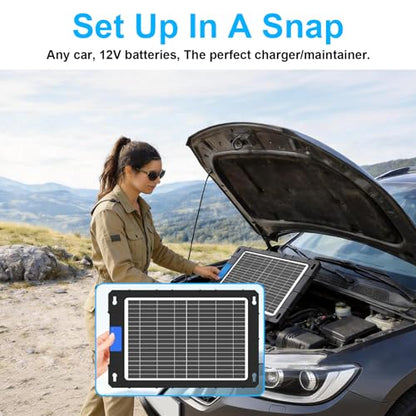 12V Solar Car Battery Charger 12W Waterproof Portable Solar Trickle Charger Maintainer with Smart PWM Controller for Car, Automotive, Motorcycle, Boat, Marine, RV,Trailer, Snowmobile, etc. - color: 12W PWM Solar Battery Charger