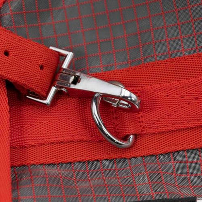 Jeffers Romper Stomper Ripstop Fly Sheet for Horses with Detachable Neck Cover & Belly Flap, 75" - Breathable Lightweight, Horse Tack for Summer Turnout, UV & Fly Protection Sheet - Grey & Red - size: 75"