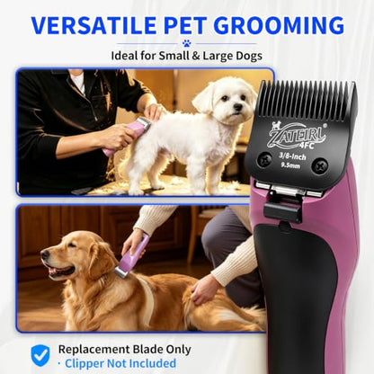 Size 4FC Detachable Pet Grooming Clipper Blade with Steel Cutter, 3/8 Inch (9.5 mm) Cut Length, Black, Compatible with Andis, Oster A5, Wahl KM10, 3 Pack - color: Black, size: 4FC 9.5mm - 3 Pack
