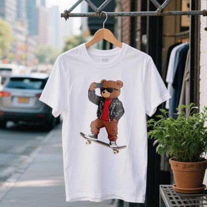 arricraft 9 Sheets Hip-Hop Animal Iron on Stickers, Cartoon Fashion Bear Pattern Print Transfer Stickers Decals for DIY T-Shirt Jeans Backpacks Families Clothing Hat Decoration Applique - style: Cartoon Fashion Bear Theme