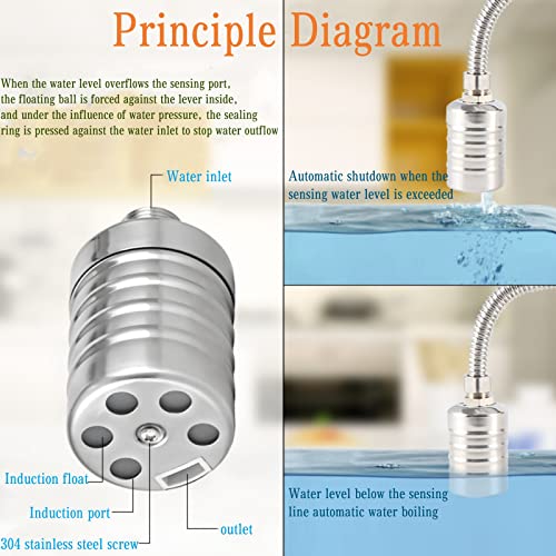 Float Valve, 2 Pack 1/2" 3/4'' Auto Fill Shut off Water Tank Float Valve, 304 Stainless Steel Fully Automatic Water Level Control Valve, Float Valve for Water Tank(2 pcs) - color: 2 pcs