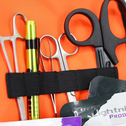 Lightning X Value Compact Medic First Responder EMS/EMT Stocked Trauma Bag w/Basic Fill Kit A - Orange - color: Orange