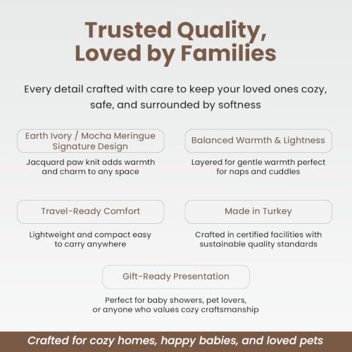 Organic Cotton Pet Blanket 30x38 in, Sherpa, Earth Ivory/Mocha - color: Earth Ivory / Mocha Meringue