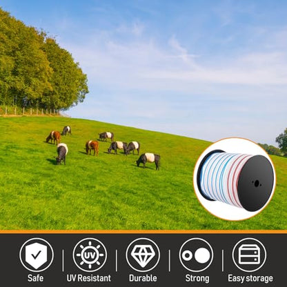 1 Roll 2 Inch x 1000 ft Electric Fence Tape Polytape - color: White, size: 2 Inchx 1000 ft