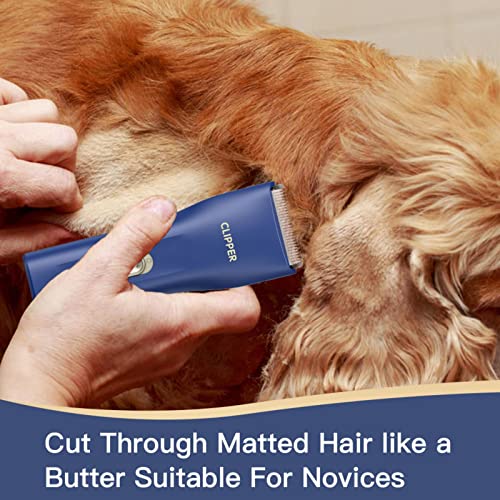Dog Cat Home Hair Waterproof Clipper Portable Pet Shaver - color: L006-blue