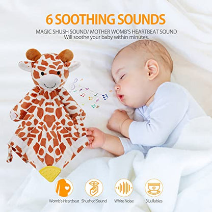 BEREST Baby Sound Sleep Soother- White Noise and Lullaby Infant Sleeping Aid with Cry Sensor at Nap Time Routine, Awesome Babies Gift Portable Plush Toddler Snuggle Toy, Infant Blanket (Coffe Brown) - color: Coffe Brown