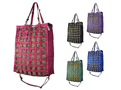 Derby Originals Front Web Slow Feeder Horse Hay Bag Super Tough Bottom with 6 Month Warranty - color: Pink