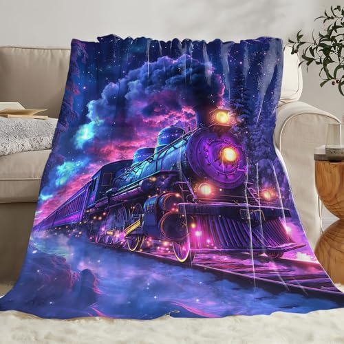 Train Blanket Gifts for Boys Steam Train Throw Blanket 60"x50" - color: Train, size: 60" x 50"