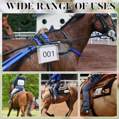 BENECREAT 8pcs Bridle Number Holders, PVC Horse Performance Number Holder Horse Accessories for Dressage Showing Comps Horse Harness Show