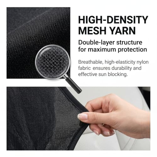 4 PCS Car Window Sunshade Mesh, Heat Block Double-Layer Side Window Shades, Breathable High-Density Glass Glass Protection Curtain, Fit for Most SUVs (Black #SUV) - color: Black #SUV