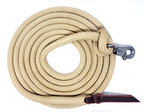 12FT Lead Rope with SS Snap - color: Beige, size: 12 FT