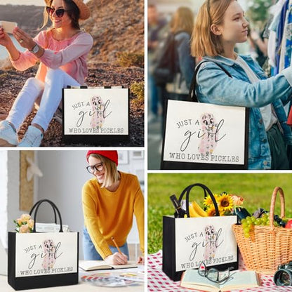 GevGuxLuo Tote Bag for Women Animal Lover Bag Gift for Women - color: Pickles