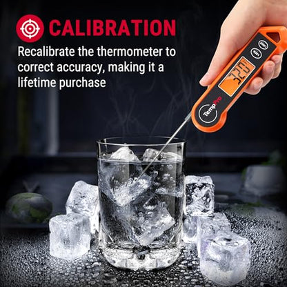 TempPro TempSwift 1 Sec Instant Read Meat Thermometer Digital - color: Bright-orange