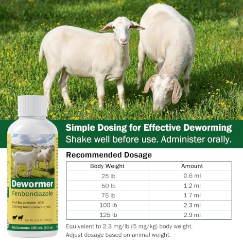 Dewormer for Goats and Sheep with Fenbendazole, Liquid Dewormer