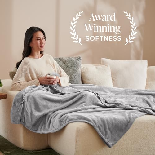 Bare Home Fleece Blanket Luxury Microplush (Full/Queen, Light Grey) - color: 03 - Light Grey, size: Full/Queen