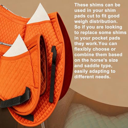 6-Pack Shock Absorbing Saddle Pad Shims for Horseback Riding Equestrian Performance Cushioning Support and Saddle Fit Comfort Adjustment,EVA Half Pad Shims for Wool Blend Felt Saddle Pad