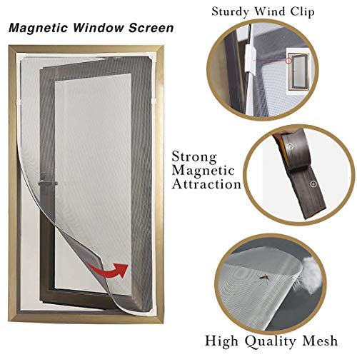 NeatiEase Magnetic Window Screen Size Up to 72 Inchx 48 Inch Max - DIY Screen Window with Full Frame Magnetic Strip Easy Installation (White) - size: 72"x48"