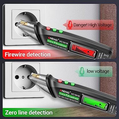 ANENG Voice Broadcast Non-Contact Voltage Tester AC 12-1000V Live/Null Wire