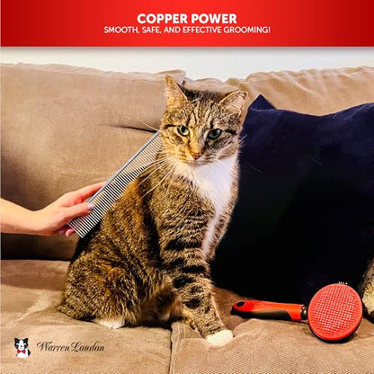 Warren London Cat DeMatter Pro Max 9-Inch Copper Grooming Comb - style: Cat Dematting Pro Max