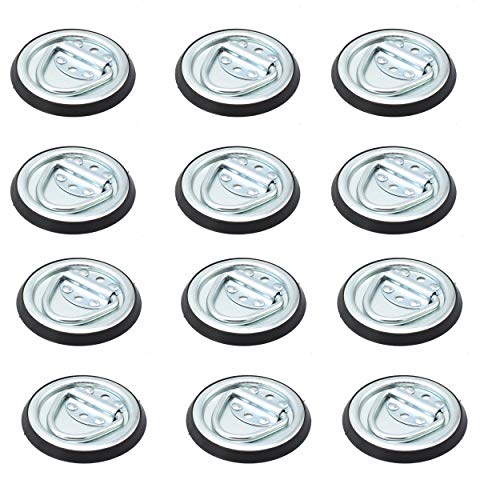 X-Haibei 12 Pack Heavy Duty D Rings Tie Down Anchor Floor Flush Surface Mount 1200 LBS with 4 Inch Bases for Cargo Trailers Trucks RV Campers Vans Boats