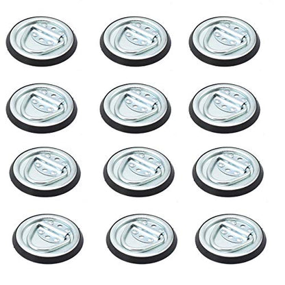 X-Haibei 12 Pack Heavy Duty D Rings Tie Down Anchor Floor Flush Surface Mount 1200 LBS with 4 Inch Bases for Cargo Trailers Trucks RV Campers Vans Boats